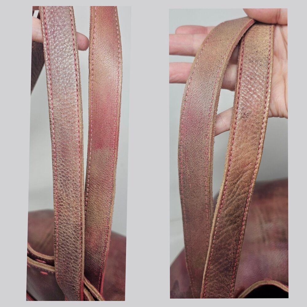 Rare Bed Stu Skye Leather Tote Bag Cobbler Series Pink Purple Whipstitch New - Picture 15 of 16